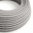 Ultra mekani silikonski električni kabel presvučen Sivom Melange lanenom tkaninom - RN02 okrugli 2x0,75 mm