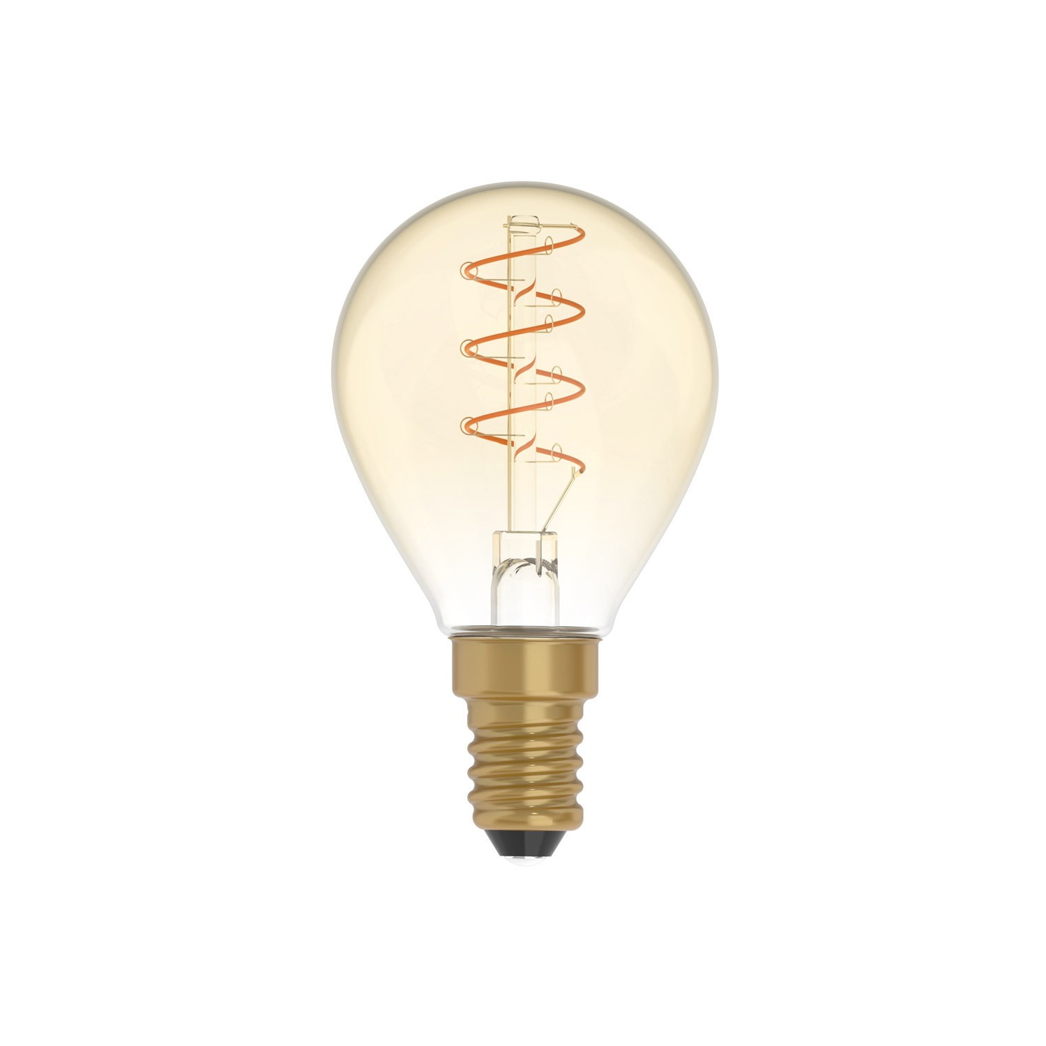 LED žarulja zlatne boje C02 Carbon Linija zakrivljene spiralne niti Mini Globe G45 2,5W E14 Dimabilna 1800K