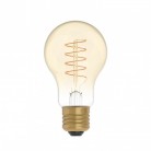 LED žarulja zlatne boje C03 Carbon Linija zakrivljene spiralne niti Drop A60 4W E27 Dimabilna 1800K