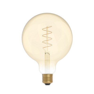 LED žarulja zlatne boje C07 Carbon Linija zakrivljene spiralne niti Globe G125 4W E27 Dimabilna 1800K
