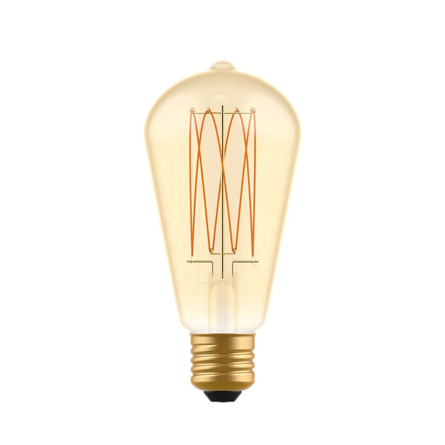 LED žarulja zlatne boje C54 Carbon Linije s ravnim nitima Edison ST64 7W E27 Dimabilna 2700K