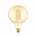 LED žarulja zlatne boje C56 Carbon Linije s ravnim nitima Globe G125 7W E27 Dimabilna 2700K