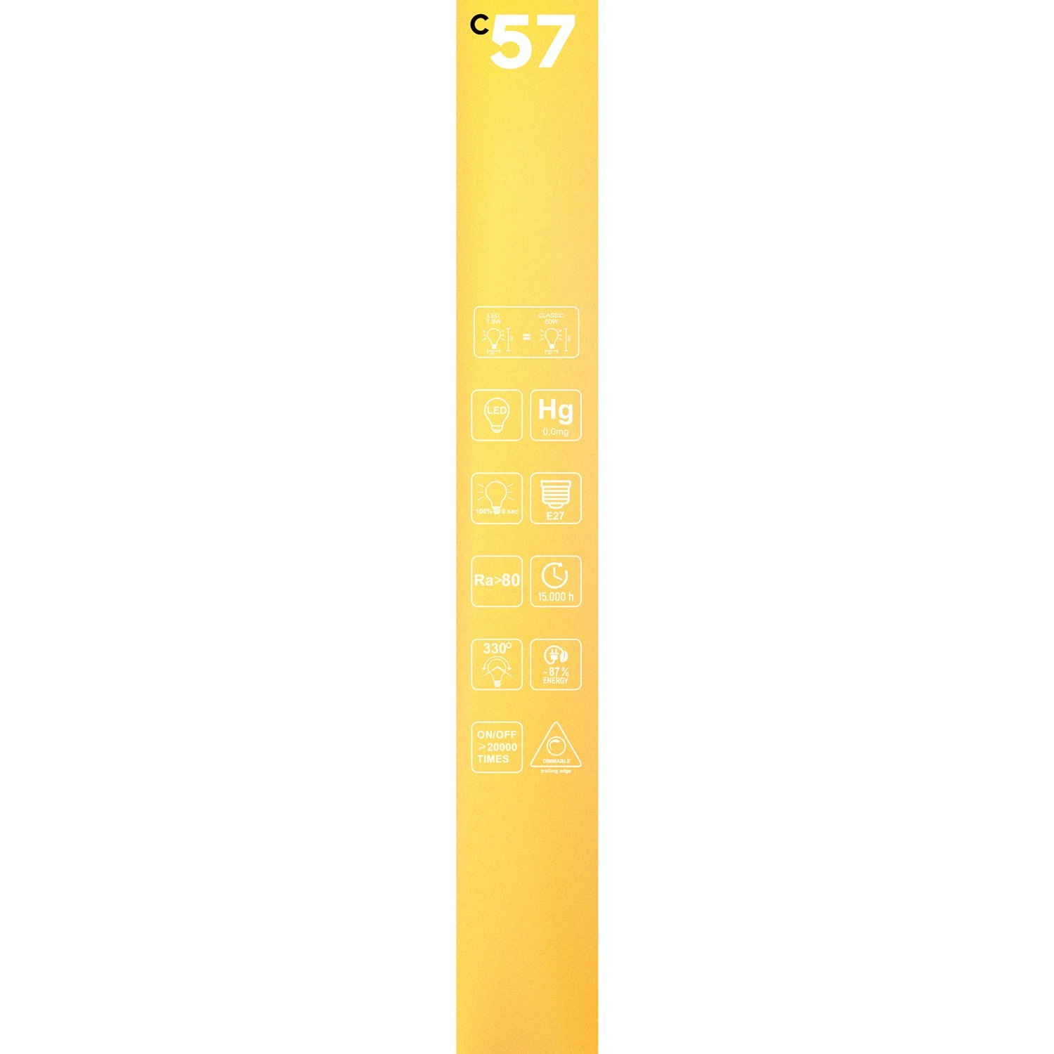 LED žarulja zlatne boje C57 Carbon Linije s ravnim nitima T32X300 7W E27 Dimabilna 2700K
