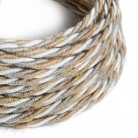 Zamotan tekstilni električni kabel Country TN07 - prekriven jutom, pamukom i prirodnim lanom