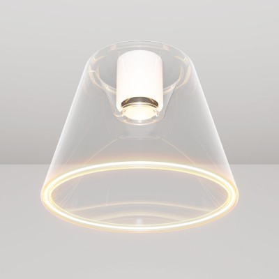 Dizajnersko stropno svjetlo s prozirnom Ghost žaruljom u obliku stošca