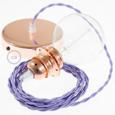 Viseća lampa za sjenilo s tekstilnim kabelom TM07 - Lila rajon