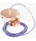 Viseća lampa za sjenilo s tekstilnim kabelom TM07 - Lila rajon