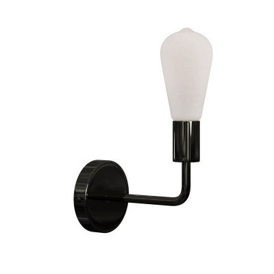 Fermaluce Glam Metal metalna zidna lampa sa metalnim nosačem - Sedefasto crna