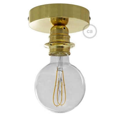 Fermaluce Glam s držačem žarulje navoja E27, metalna zidna ili stropna lampa - Zlatna