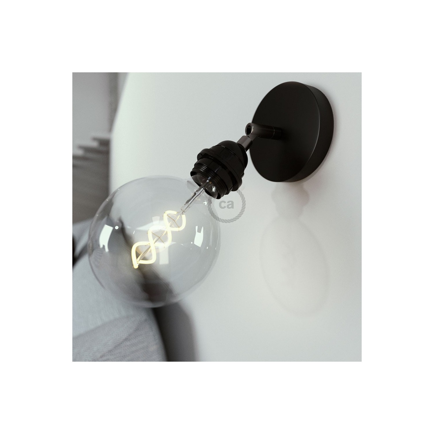 Fermaluce Metallo 90° Monochrome, podesiva zidna ili stropna lampa sa držačem žarulja navoja E27