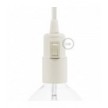 Thermoplastic E27 lamp holder kit with switch - White