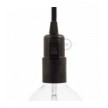 Thermoplastic E27 lamp holder kit with switch - Black