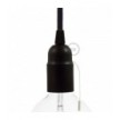 Thermoplastic E27 lamp holder kit with pull switch - Black
