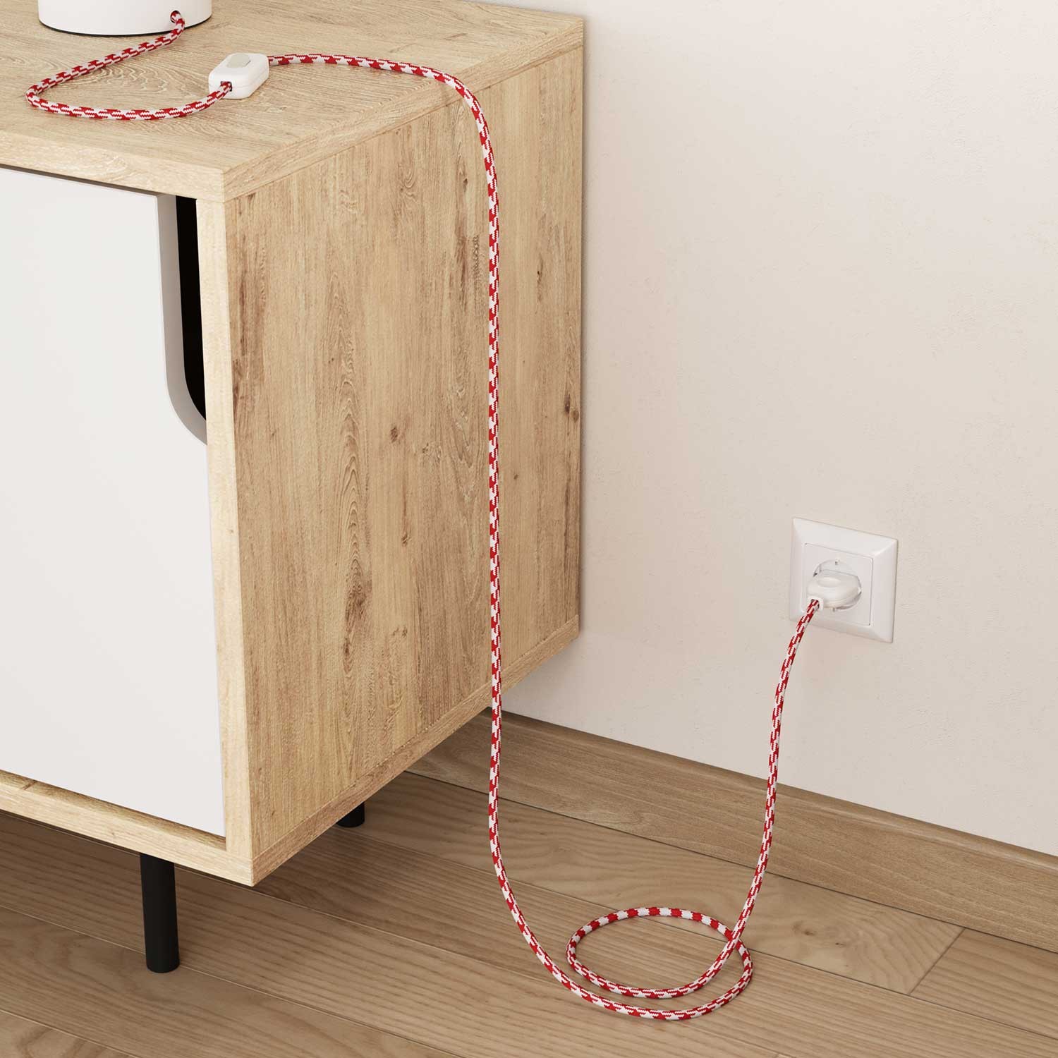 Okrugli tekstilni električni kabel RP09 - crvena