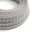 Zamotan tekstilni električni kabel TM02 - srebrna