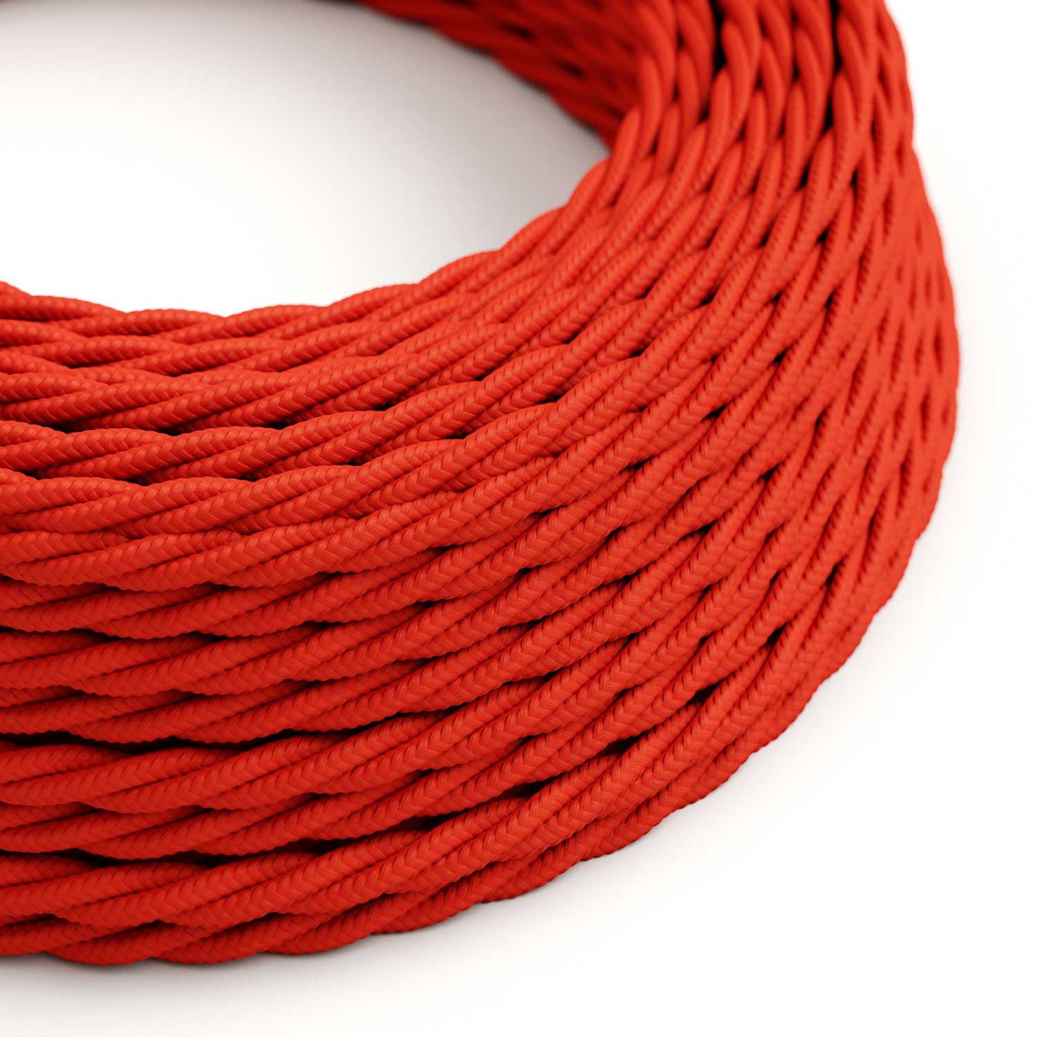 Zamotan tekstilni električni kabel TM09 - crvena