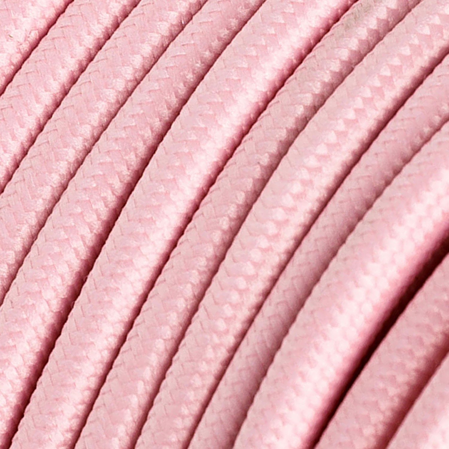 Okrugli tekstilni električni kabel RM16 - Baby Pink