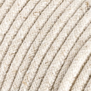 Okrugli tekstilni električni kabel RN01 - prirodni lan, natur
