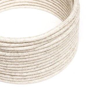 Okrugli tekstilni električni kabel RN01 - prirodni lan, natur
