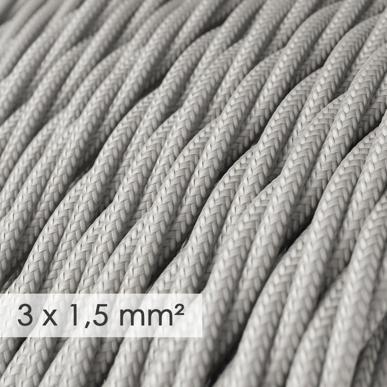 Zamotan kabel većeg presjeka (3x1,50) - srebrni TM02
