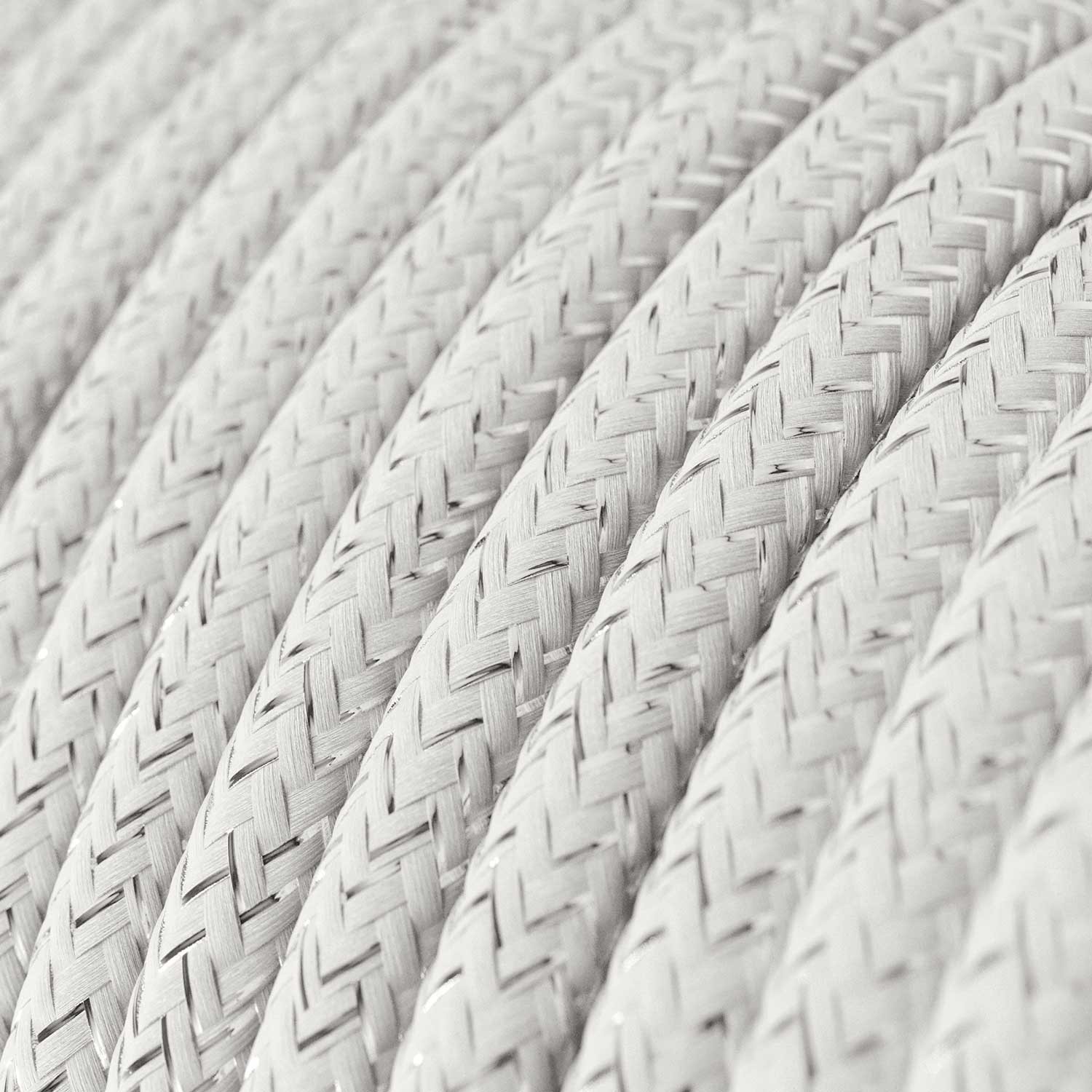 Okrugli blještavi tekstilni električni kabel RL01 - bijela