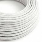 Okrugli blještavi tekstilni električni kabel RL01 - bijela