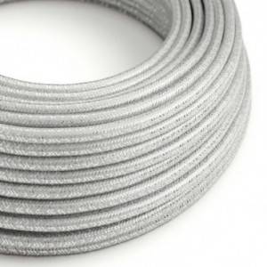 Okrugli blještavi tekstilni električni kabel RL02 - srebrna