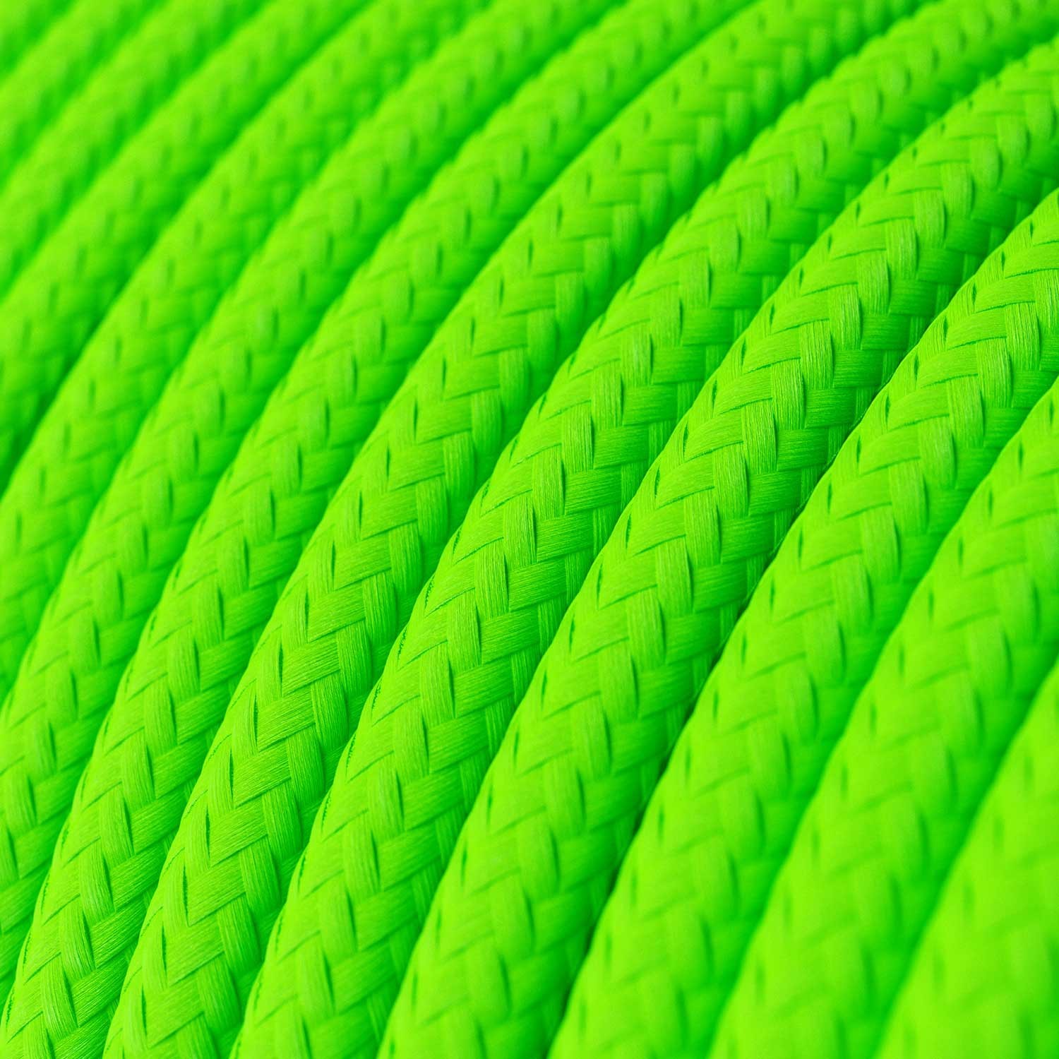 Okrugli tekstilni električni kabel Fluo zelena RF06