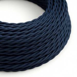 Zamotan tekstilni električni kabel TM20 Tamno plav