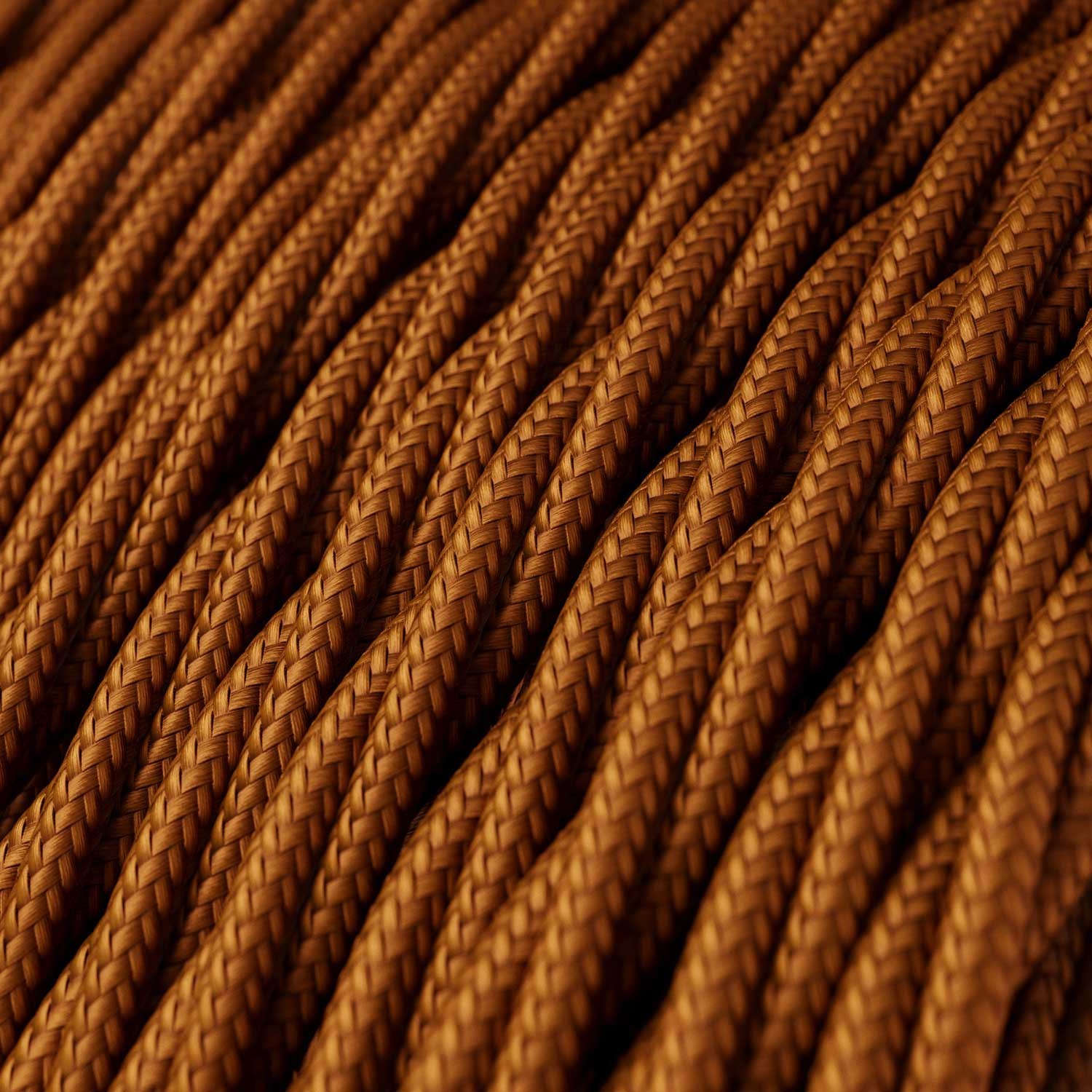 Zamotan tekstilni električni kabel TM22, Whiskey, svilenkast izgled