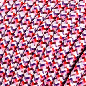 Okrugli tekstilni električni kabel - RX00 - Piksel fuksija