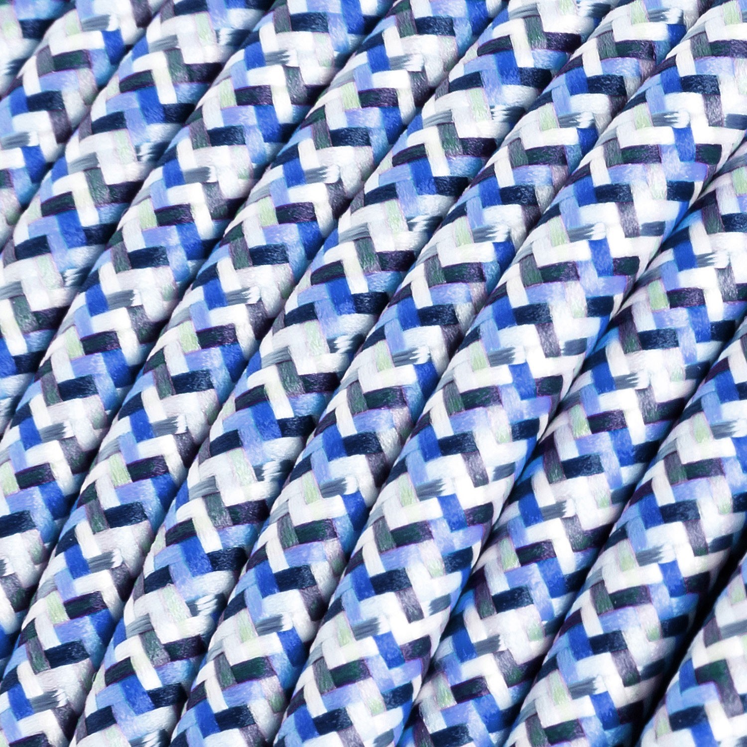 Okrugli tekstilni električni kabel - RX03 - Piksel tirkizna