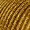Okrugli blještavi tekstilni električni kabel RL05 - zlatna