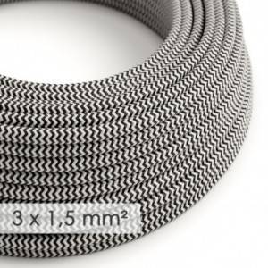 Okrugao kabel većeg presjeka (3x1,50) - cik-cak crn RZ04