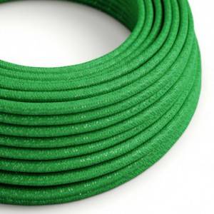 Okrugli blještavi tekstilni električni kabel RL06 - zelena