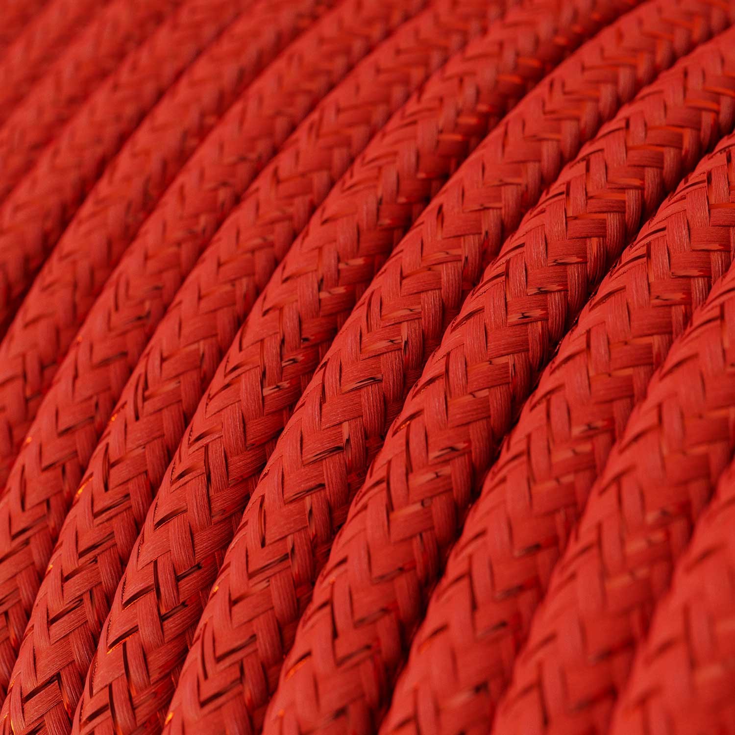 Okrugli blještavi tekstilni električni kabel RL09 - crvena