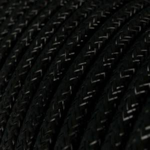 Okrugli blještavi tekstilni električni kabel RL04 - crna