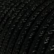 Okrugli blještavi tekstilni električni kabel RL04 - crna