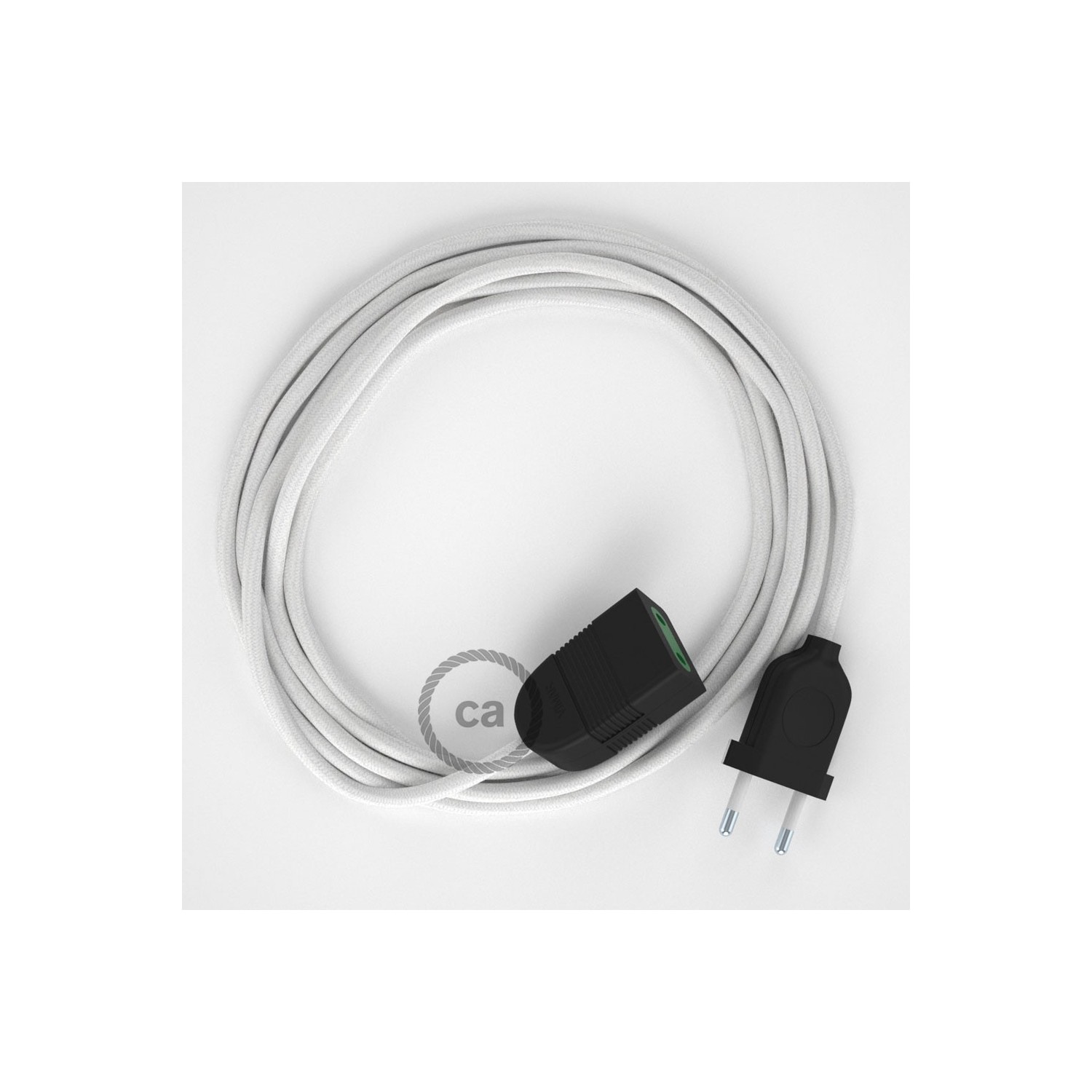 Produžni kabel za napajanje (2P 10A) Bijeli Pamuk RC01 - Made in Italy
