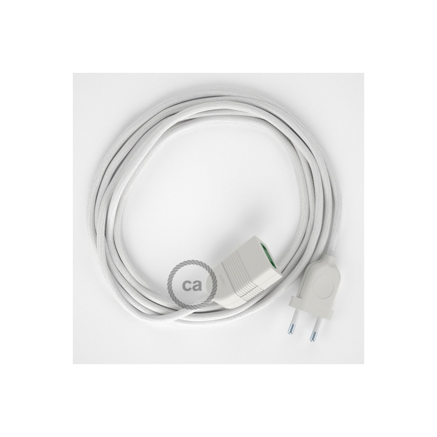Produžni kabel za napajanje (2P 10A) Bijeli Pamuk RC01 - Made in Italy