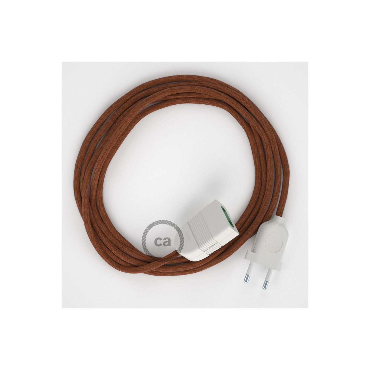Produžni kabel za napajanje (2P 10A) Jelenje Smeđi Pamuk RC23 - Made in Italy
