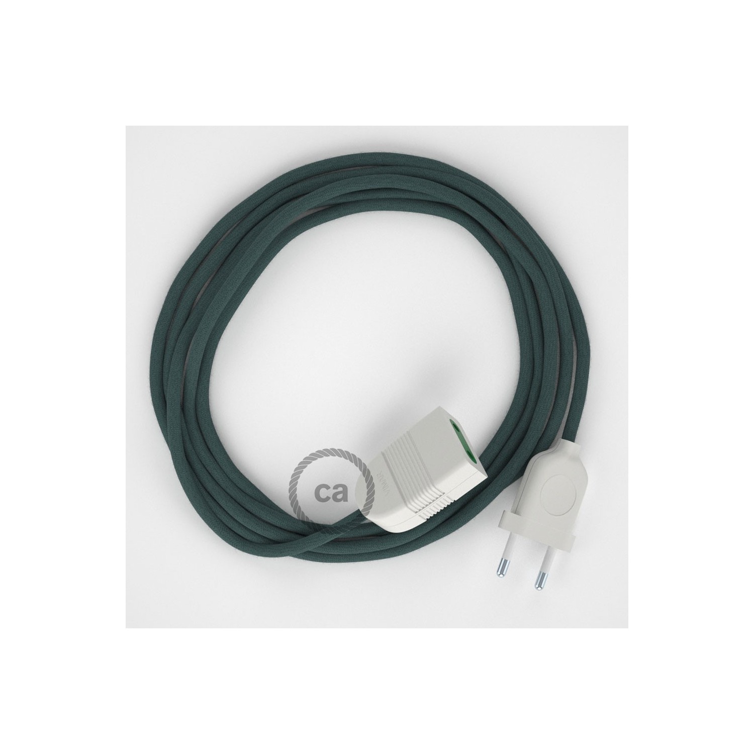 Produžni kabel za napajanje (2P 10A) Kameno Sivi Pamuk RC30 - Made in Italy