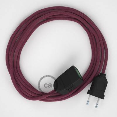 Produžni kabel za napajanje (2P 10A) Bordo Pamuk RC32 - Made in Italy