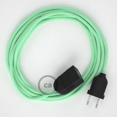 Produžni kabel za napajanje (2P 10A) Svjetlo Mint Pamuk RC34 - Made in Italy