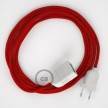 Produžni kabel za napajanje (2P 10A) Vatreno Crveni Pamuk RC35 - Made in Italy