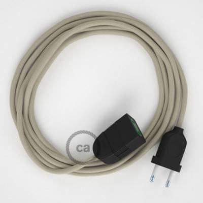 Produžni kabel za napajanje (2P 10A) Kremasti Pamuk RC43 - Made in Italy