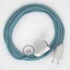 Produžni kabel za napajanje (2P 10A) Svjetlo Plavi Pamuk RC53 - Made in Italy