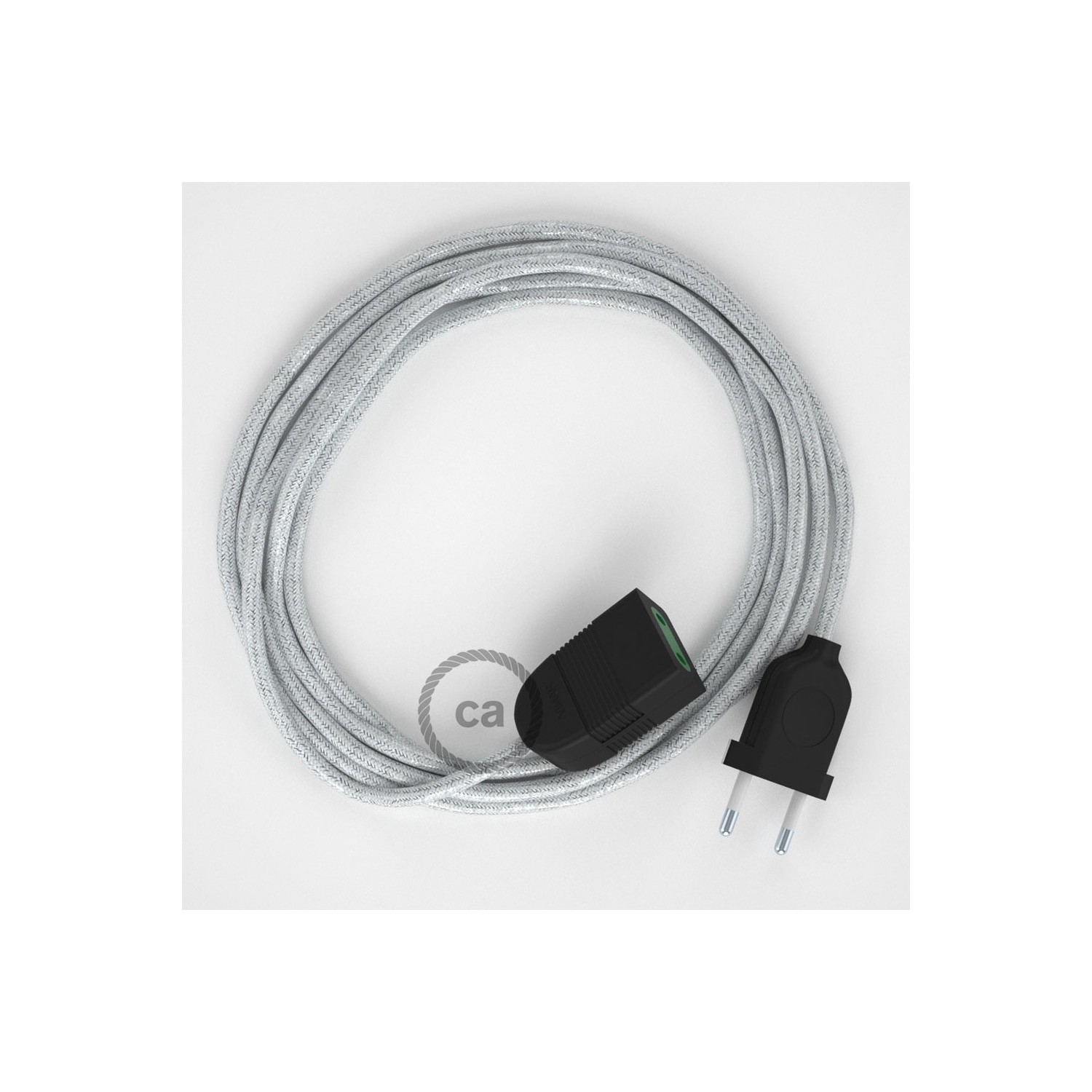 Produžni kabel za napajanje (2P 10A) Blještavo Bijeli Rajon RL01 - Made in Italy