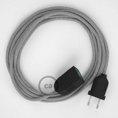 Produžni kabel za napajanje (2P 10A) Blještavo Srebrni Rajon RL02 - Made in Italy