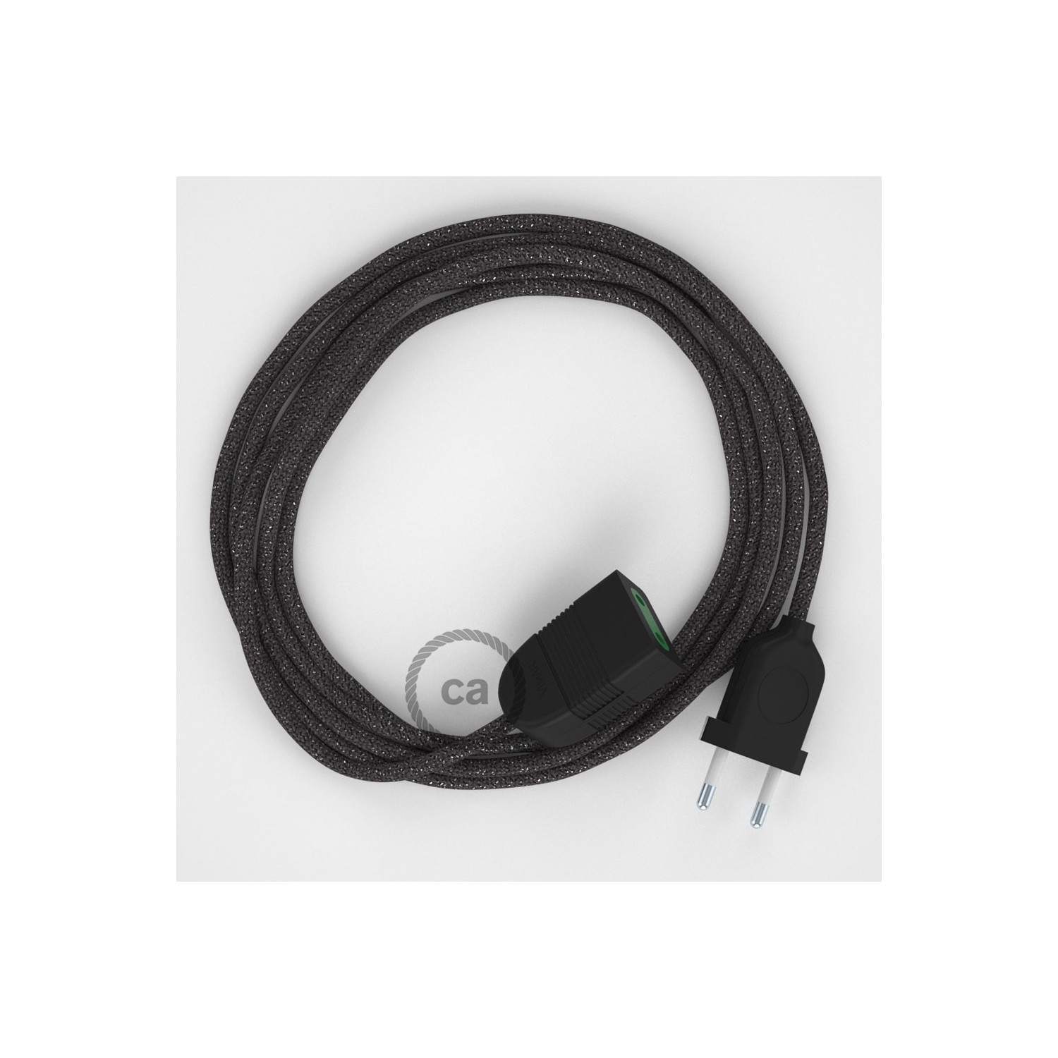 Produžni kabel za napajanje (2P 10A) Blještavo Sivi Rajon RL03 - Made in Italy